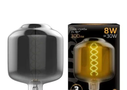 Лампа светодиодная филаментная Gauss E27 8W 2400K серая 164802008