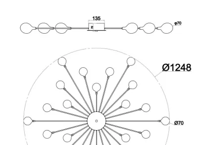 Потолочная люстра Escada STARFALL 2109/16 Copper