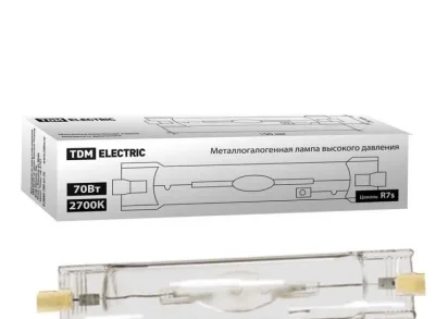 Лампа металлогалогенная TDM Electric Rх7s 70W 2700K прозрачная SQ0325-0011