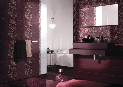 Плитка Декор Аллегро Цветы черный 20x40