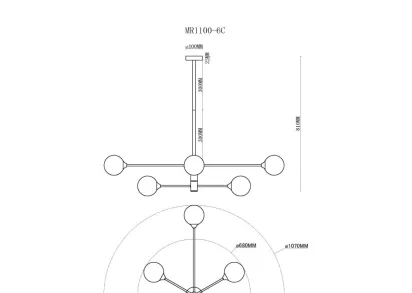 Потолочная люстра MyFar Fredy MR1100-6C